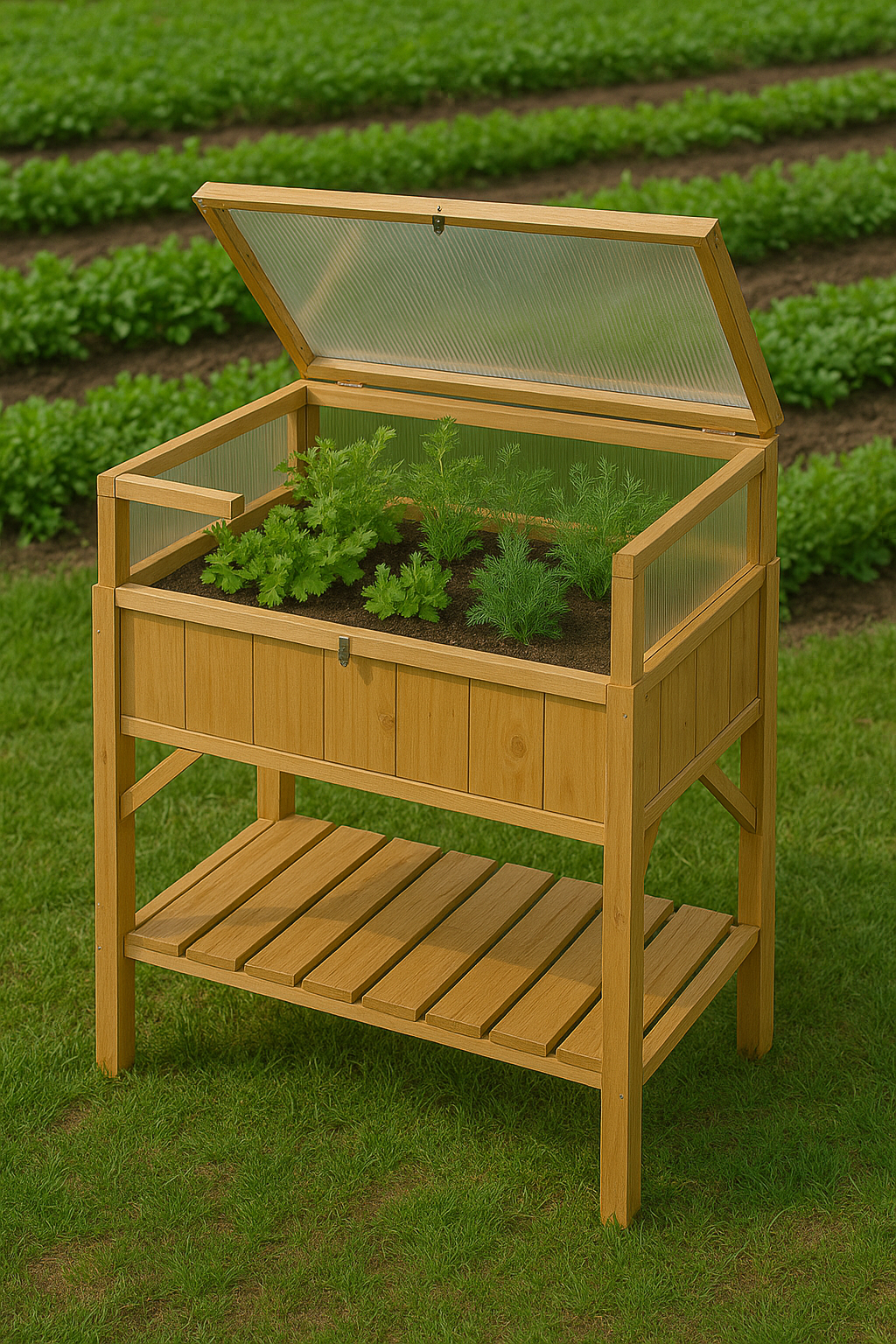 Carré potager en bois
