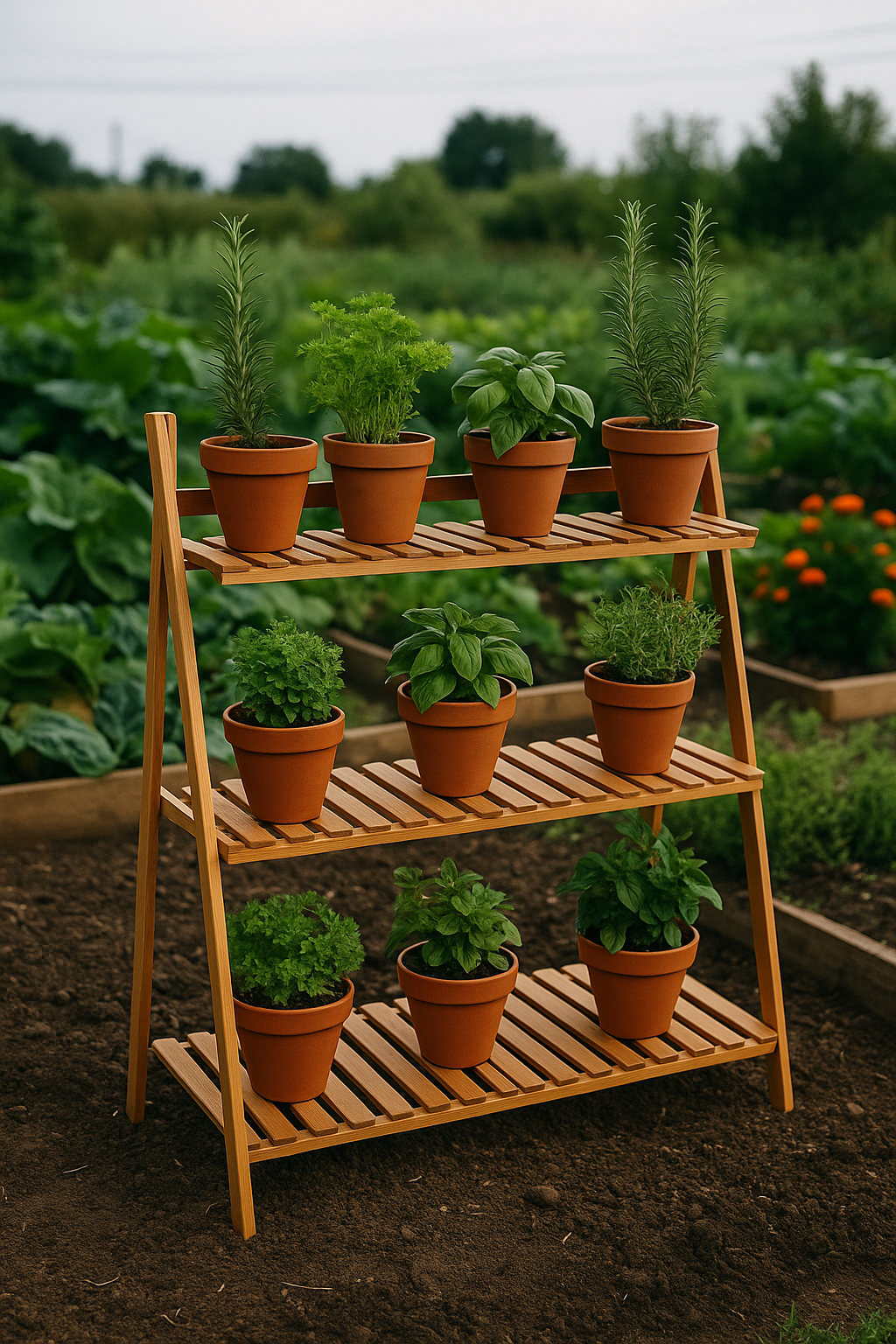 Étagère à plantes en bois